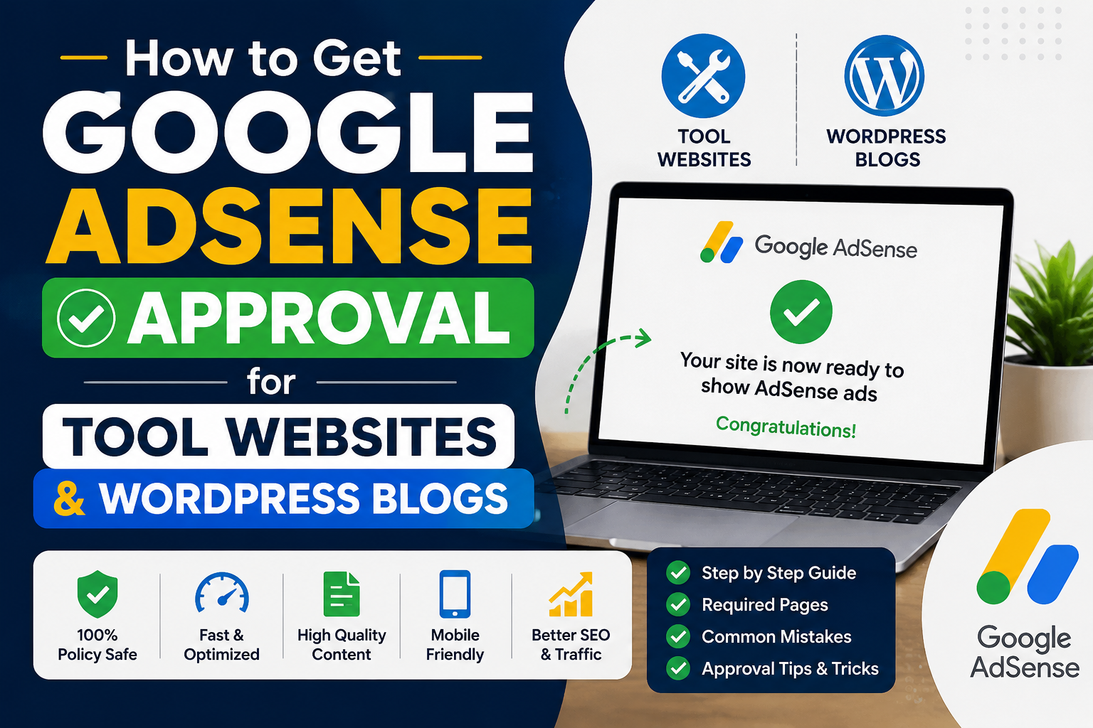 How to Get Google Adsense Approval for Tool Websites & WordPress Blogs