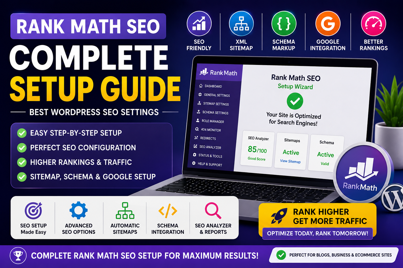 Rank Math SEO Complete Setup Guide – Best WordPress SEO Settings