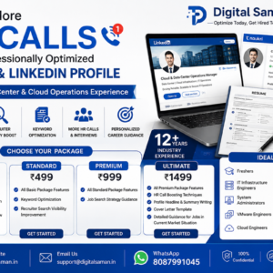 Professional Naukri and LinkedIn Profile Optimization Service by Digital Saman with ATS Resume Creation and Career Guidance